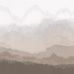 Панно большого размера с фактурой фрески и цветовым градиентом акварельного рисунка горного хребта Mountain Ridge 012